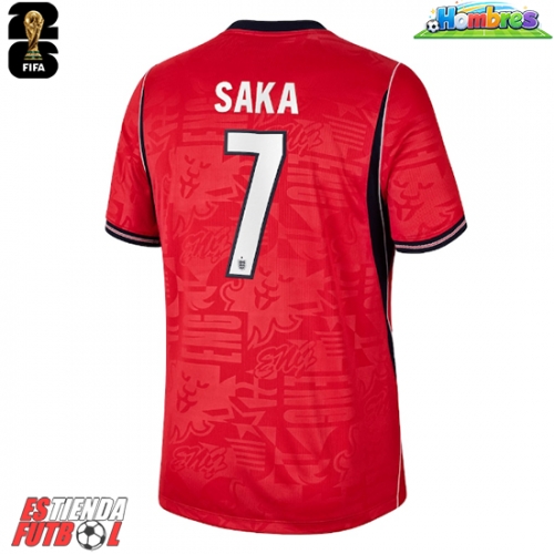 Inglaterra Bukayo Saka #7 Segunda Equipación Mundial 2026 Manga Corta